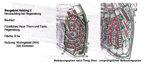 Baugebiet Heising II: Bebauungsplan nach Feng Shui und um 1980