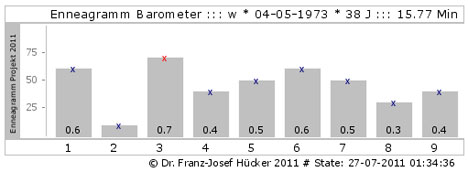 Ergebnis eines Enneagramm Typen Tests nach Dr. Franz-Josef Hücker