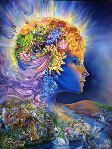 Gaia erweckt unsere schlafende Erde zum Leben, Artwork by Josephine Wall