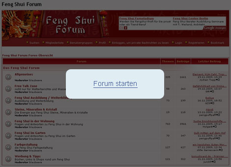 Feng Shui Forum starten